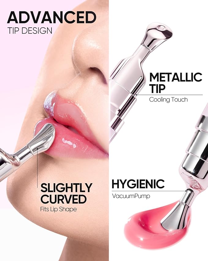 Peptide Brightening Lip Serum, Hydrating & Plumping Tinted Lip Gloss, Moisturizing Lip Balm with Polypeptides & Squalane for Glossy Sheer, Smooth Lips (02 Coral Rose)