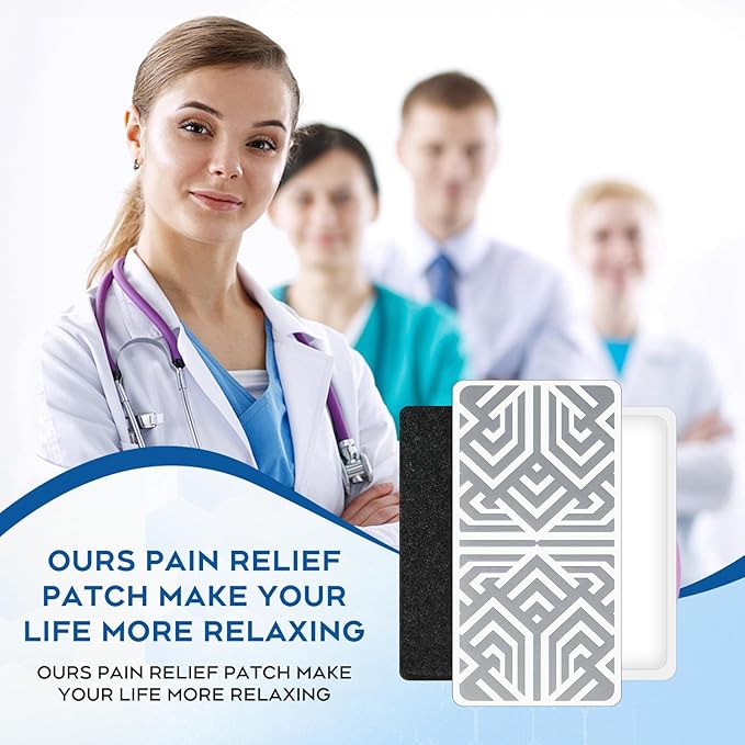 YOAPA Reusable Pain Patch, for Sore Muscle Relief - Pain Relief Patches for Back, Foot, Knee, Neck & More, Easy Adhesive Application, Fast Acting - Includes 1 Patch, 3 Adhesives&1 Carry Case-006