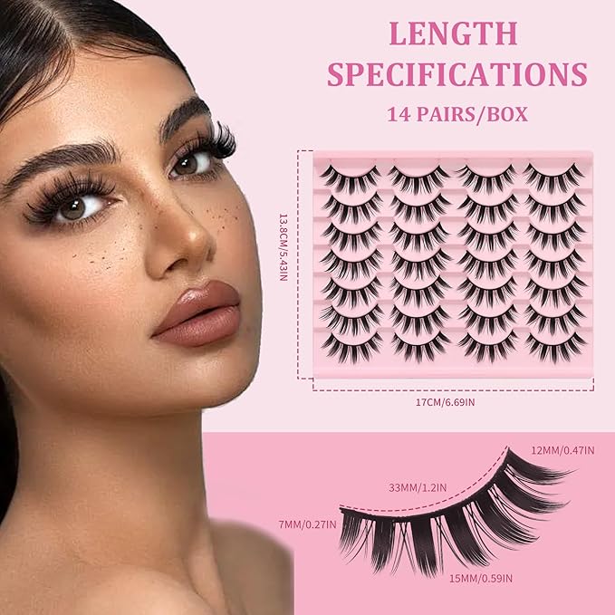 ISOOLU Fairy Lash Clusters Manga Individual Lashes C Curl Wispy Eyelash Clusters WideSpan Eyelash Extension Kit with Lash Bond and Seal Wet-Look Spiky Cluster Lashes (Fairy Lash)