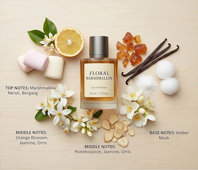 Larsweryar-Floral Marshmallow Eau de Parfum for Women - Perfume Spray with Coffee, Jasmine, Cedarwood & Patchouli Notes - Inspired by By Kilian's Love,1.7 Fl Oz