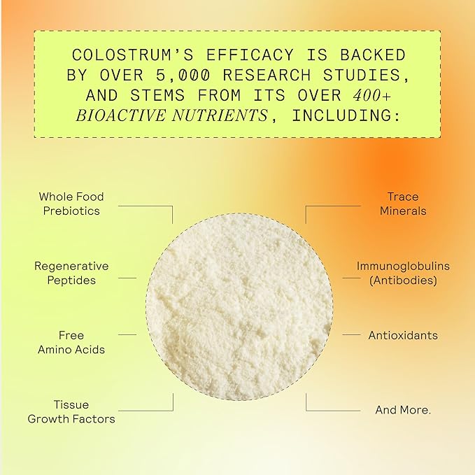 ARMRA Colostrum Powder | Unflavored | Gut Health & Bloating | Skin & Hair | Immunity | Keto, Gluten & Fat-Free | 60 Servings