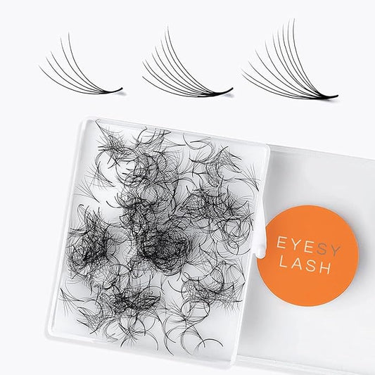 Eyesy Lash 500 Promade Fans - Volume Premade Lash Fans for Eyelash Extensions Pointy Base Handmade Loose Pre Made Eyelashes Middle Stem Soft and Lightweight (5D 0.07 C 15mm)
