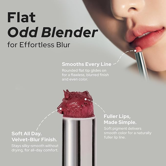Unseen Blur Soft-matte Lip Tint Long-Lasting Stain, Blendable 3.2g, Holiday Stocking Stuffer, Winter Makeup Essentials (215 Future, 0.11 oz)