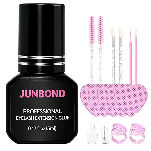 Sensitive Eyelash Extension Glue Extra Strong Professional Lash Glue 1 Sec Drying time | 7-8 Weeks Long-Lasting | Waterproof Black Adhesive for Semi Permanent Extensions Salon Use 5ml