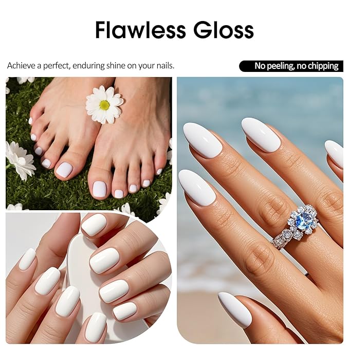 VENALISA White Gel Nail Polish, 1 Pcs White Gel Polish Color High Gloss Soak Off U V Nail Manicure Salon and DIY at Home Gifts for Women