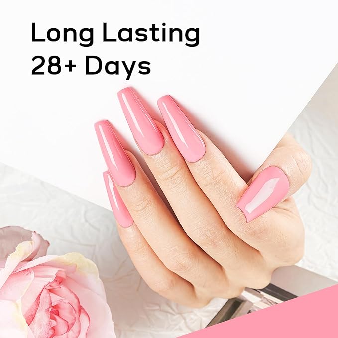 JODSONE Pink Oyster Gel Nail Polish 10ml Soak Off LED Gel Polish Dusty Roses Nail Color Salon Quality Vegan & Cruelty-Free Low Odor Need U V Lamp Curing