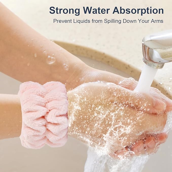 Wrist Bands for Washing Face, Microfiber Wrist Towels for Washing Face, Spa Wristbands for Washing Face, Face Wash Wristbands, Arm Bands for Washing Face for Woman Children