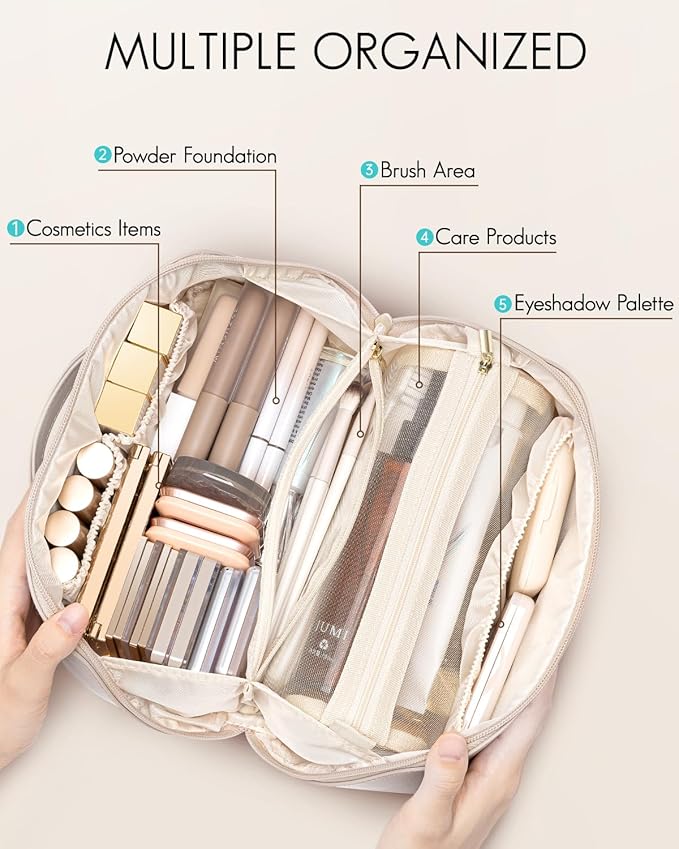 Vlando Mothers Day Gift for Mom,Graduation Gifts Personalized Makeup Organizer Cosmetic Bag,Travel Essential Birthday Gifts for Friends Daughter(Letter B)