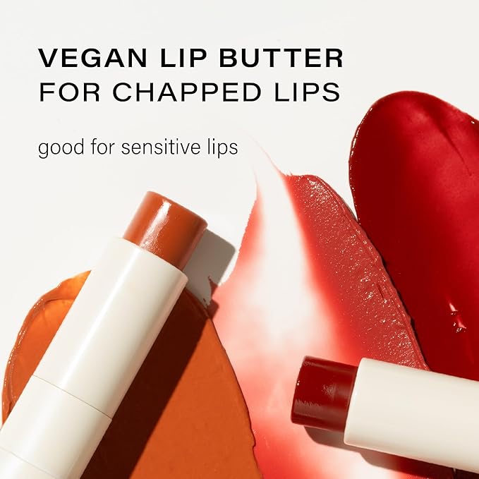 Melixir Vegan Lip Butter (12 Colors), Hydrating Tinted Lip Balm Stick, Bee-Free, Petrolatum-Free, Plant-Based, Moisturizes Dry & Chapped Lips With Shea Butter, Sheer, Natural Finish - #18 Vintage Red