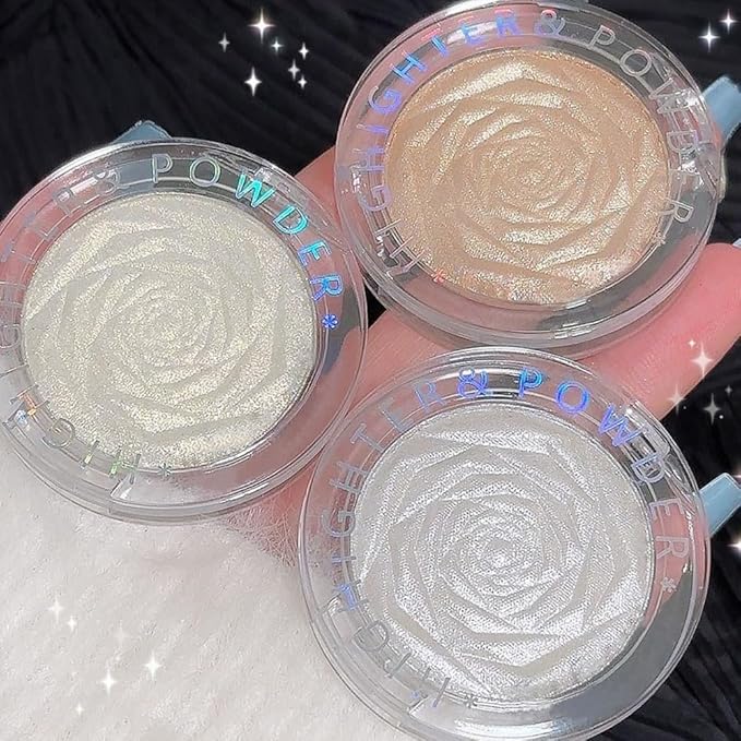 evpct Blonde Gold Face Highlighter Makeup Shimmer Glitter Diamond Sparkly Highlighters Makeup Palette Powder for Face Body Cheek Skin iluminadores iluminador de jos maquillaje luminizers 02