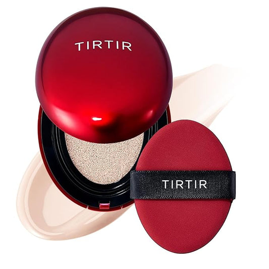 [*Mini Size*] TIRTIR Mask Fit Red Cushion Foundation | Full coverage, Weightless, Skin fit, Satin Glow Finish, Korean Makeup BB Foundation, beauty, Tattoo cover up, Buildable (#13C Fair, 0.15 Fl Oz)