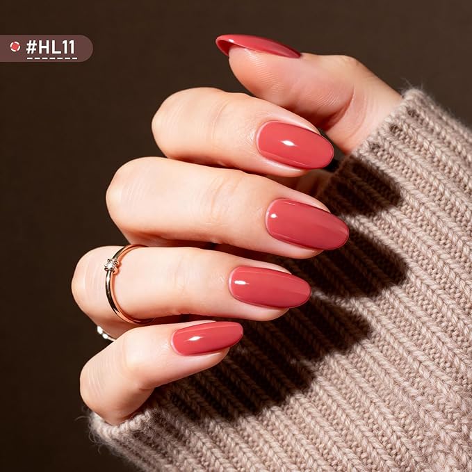 OpenLive 12Pcs Rose Nail Polish Set with Base and Top Coat Burgundy Dark Wine Cherry Red Hot Pink Fingernail Polish Kit Air Quick Dry Regular Finger Nail Polish Pack for Women Gift Holiday