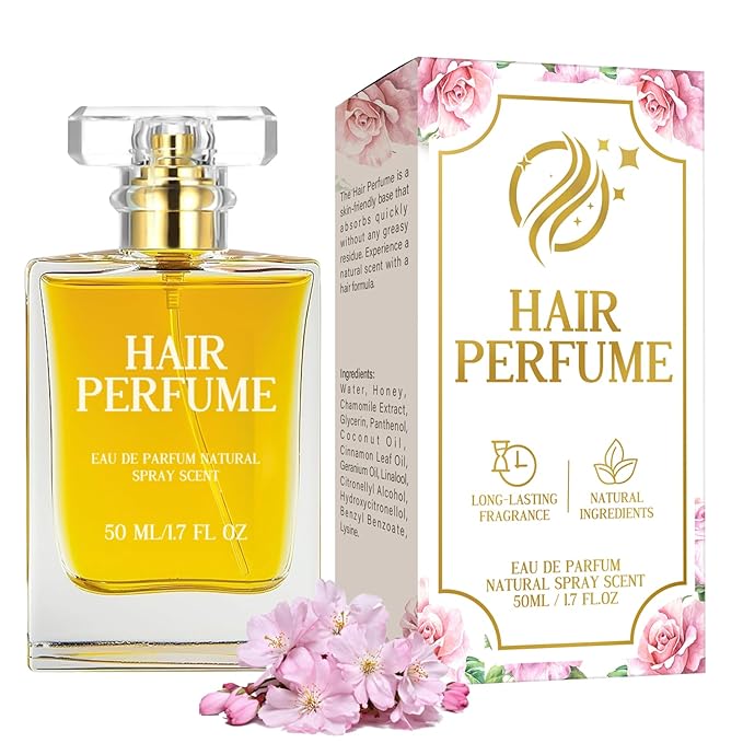 Hajoyful Hair Perfume, Hair Essential Oils Perfume for Women, Pheromone Fragrance for Dry Damaged Hair, Hair Mist with Anti Frizz Nourishing, Premium and Long-lasting Scent(1.7 Fl Oz)