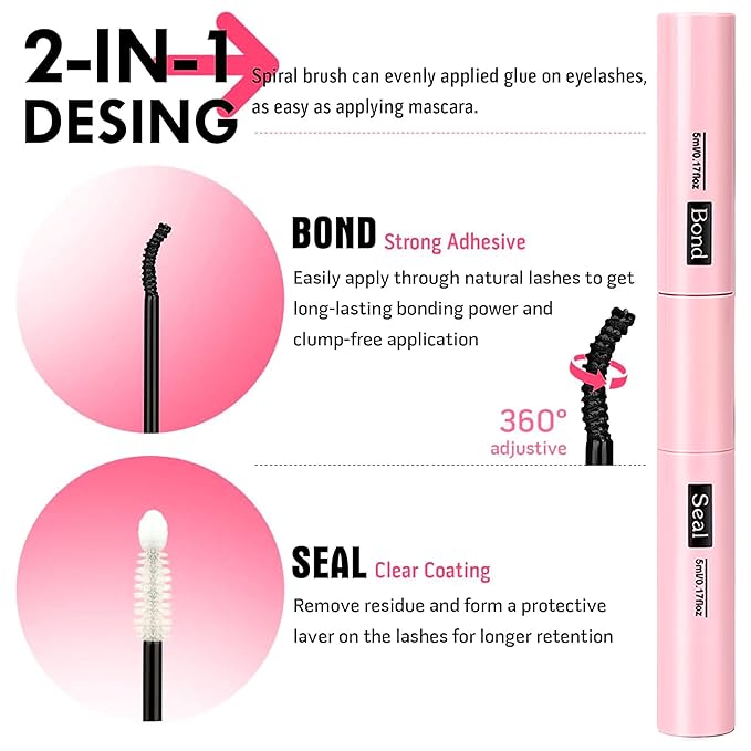 YIDUO Natural Wispy Eyelash Clusters Lashes Clusters Kit 10-16mm DIY Lashes Extension Kit 300pcs C Curl Individual Lashes Cluster with Lash Bond and Seal|Removers|Tweezers
