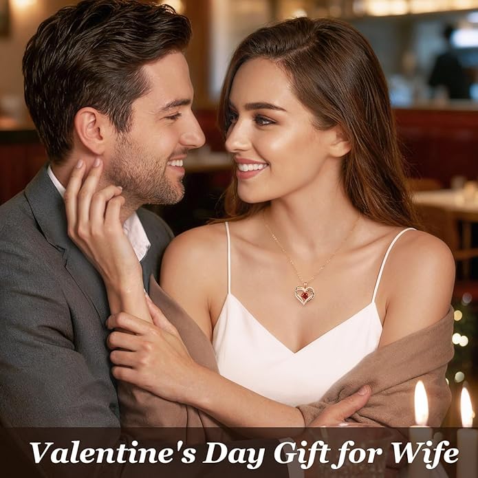CDE Forever Love Heart Necklaces for Women, Wedding Anniversary, Birthday Mothers Day Christmas Day Gifts for Mom, Mother, Wife, friend, S925 Silver Jewelry with Birthstone Pendant