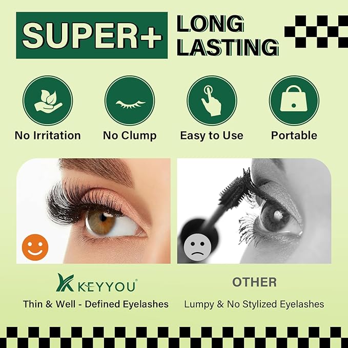 KEYYOU Lash Bond and Seal 10ML White Bond and Seal Strong Gentle Comfortable Lash Cluster Glue Masusra for Long Lasting WaterProof Lash Extension Glue Clear-5ml+5ml