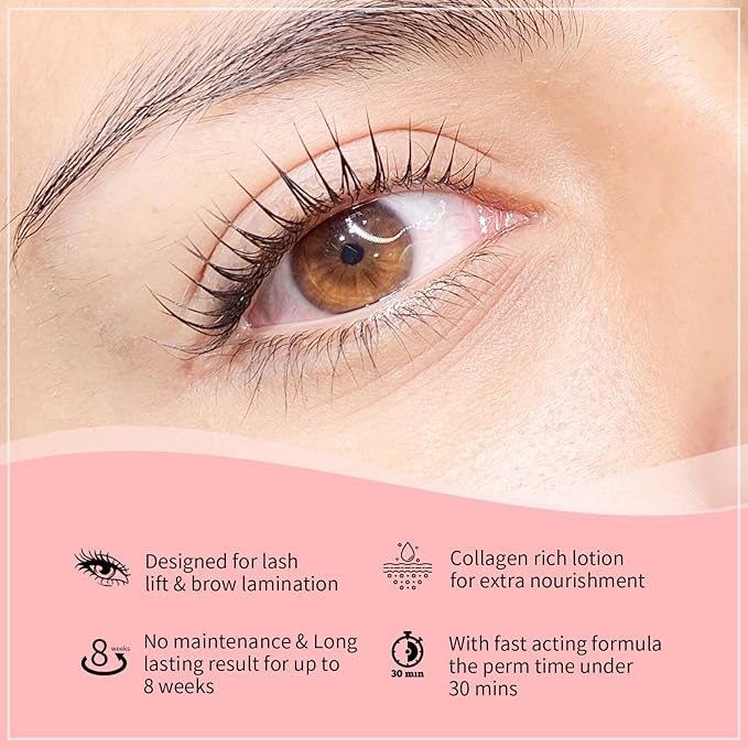 Lash Lift Kit, Professional Semi-Permanent Curling Eyelash Perm Kit Includes Eye Shields, Pads and Accessories Suitable for Salon & Home Use(Version B)