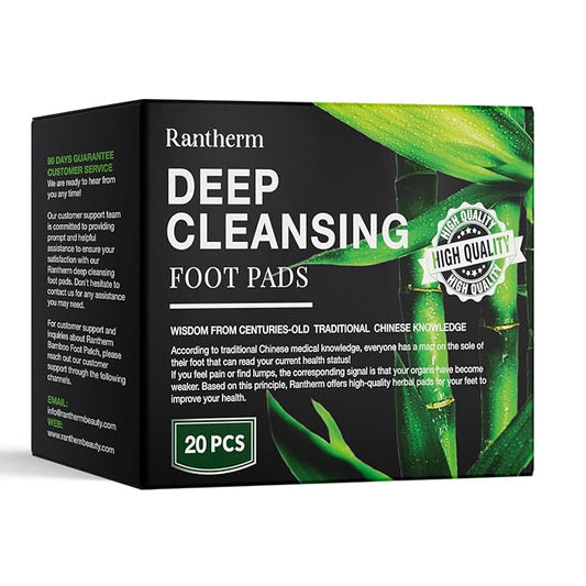 Rantherm Foot Pads, Bamboo Vinegar and Ginger Adhesive Pads for Daily Foot Use, 20 Packs