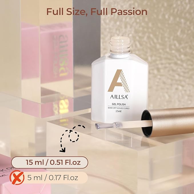 AILLSA Off White Gel Nail Polish Nude White Jelly Gels Nail Polish Light Color Translucent Soak Off U V Polish Beige Natural Gel Polish for Nail Art Manicure DIY at Home 0.51 Fl Oz /GB47