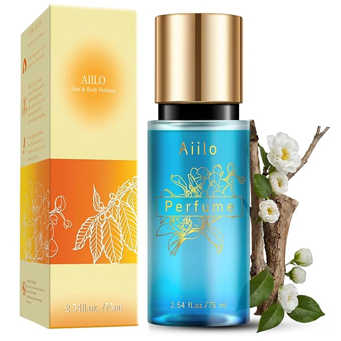 Aiilo Hair Perfume, Natural Fragrant Hair Perfume for Women, 8 Hours Longevity, Suitable for Hair, Body & Clothes - 75ml/2.54 fl oz (Amber Coast)