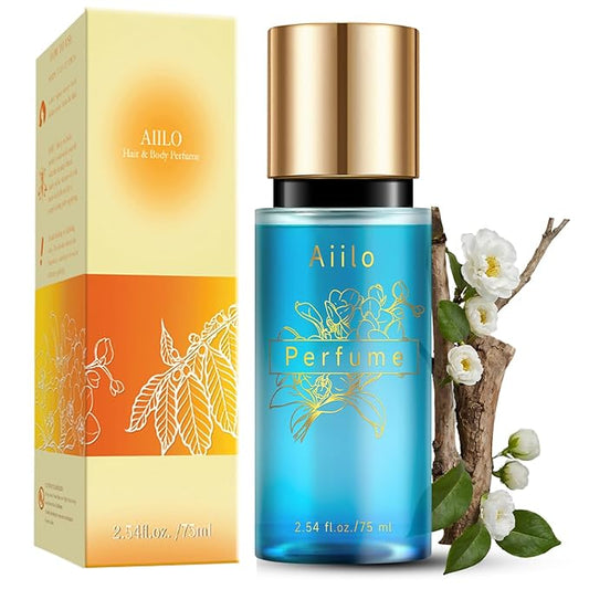 Aiilo Hair Perfume, Natural Fragrant Hair Perfume for Women, 8 Hours Longevity, Suitable for Hair, Body & Clothes - 75ml/2.54 fl oz (Amber Coast)
