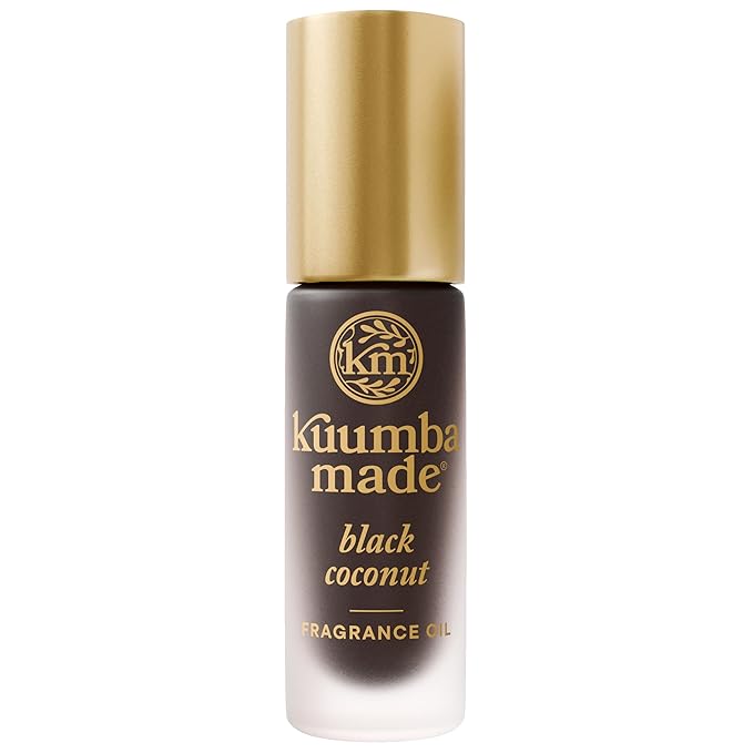 Kuumba Made Black Coconut Fragrance Oil, Long-Lasting Small-Batch Perfume Roller, Vegan, Alcohol-Free, 0.15 Fl Oz