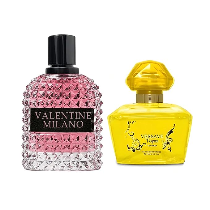 AFLUXE Women's Perfume Combo Set Milano Women&Versave Topuz Floral Fruity Fragrance Eau De Parfum Elegant 100ml Bottle Natural Spray Each for Daily Used