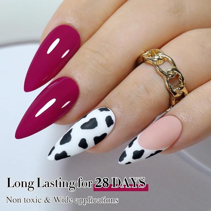 Double Rhythm 15ML Gel Polish Pure Sheer Same Color Same Bottle Soak Off Gel Polish Art Manicure Salon DIY at Home for Women (Wine Red-A1456)
