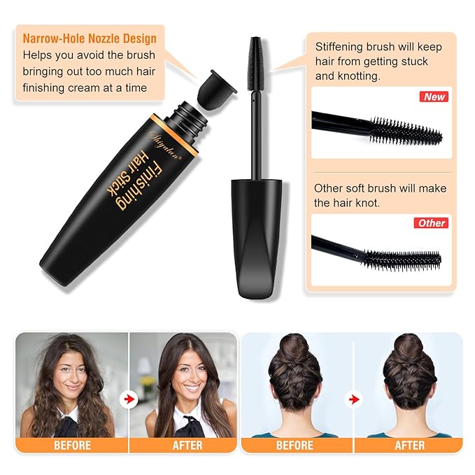 SUOFEIYA Hair Wax Stick for Women 2PC - Hair Finishing Stick, Fly Away Tamer and Mascara - Refreshing and Not Greasy