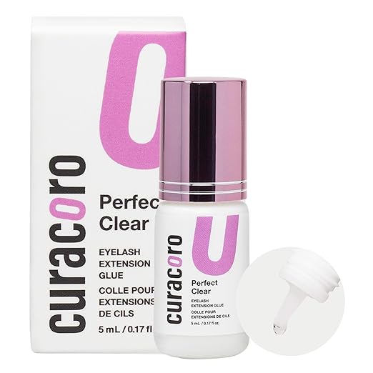 Curacoro Professional Eyelashes Glue - Extra Strong Adhesive for Salon Use, Clear & Black, Multiple Drying Times (0.5-3 Sec), 0.17 fl.oz / 5ml, 7-8 Week Retention - for Trained Lash Technicians Only