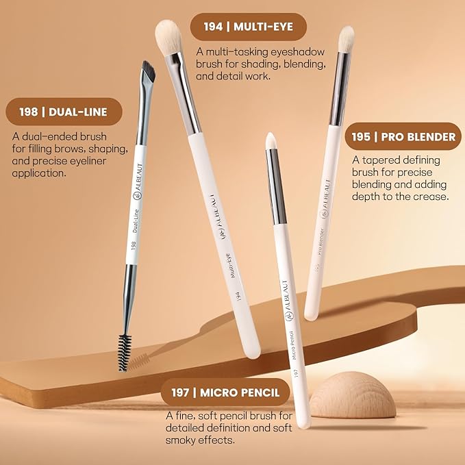 Makeup Brushes Set, Albeaut 7Pcs Face Eyeshadow Brushes Kit with Preminum Bristles Liquid Foundation Concealer Blending Tools Professional & Travel Bag