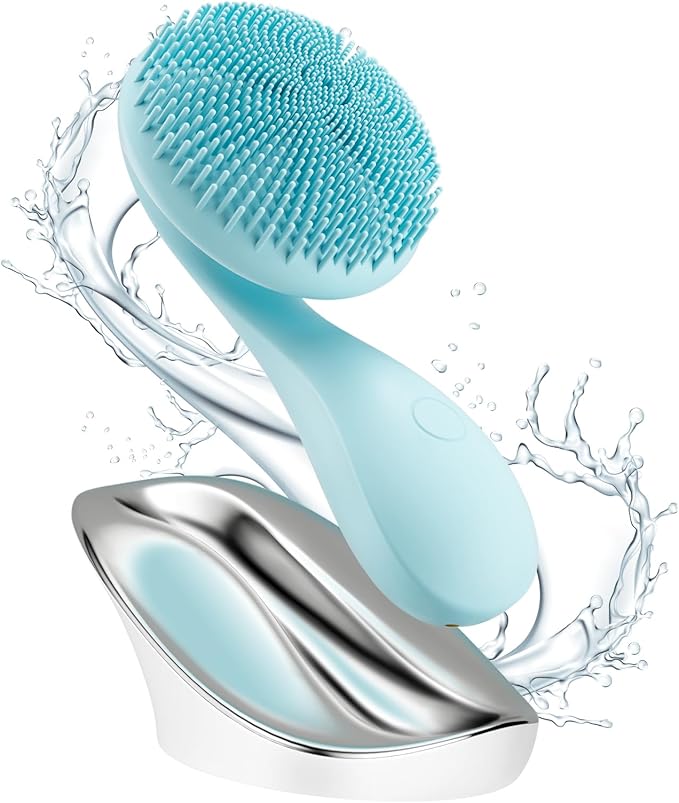 Face Scrubber Facial Cleansing Brush Rotating Magnetic Beads & Massage Cleaning Electric Face Scrubber, Waterproof and Rechargeable Exfoliating Face Scrubber Brush