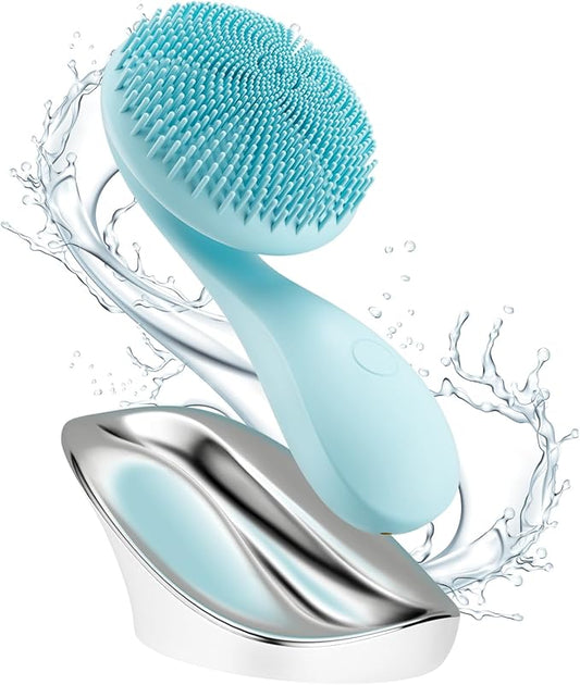 Face Scrubber Facial Cleansing Brush Rotating Magnetic Beads & Massage Cleaning Electric Face Scrubber, Waterproof and Rechargeable Exfoliating Face Scrubber Brush