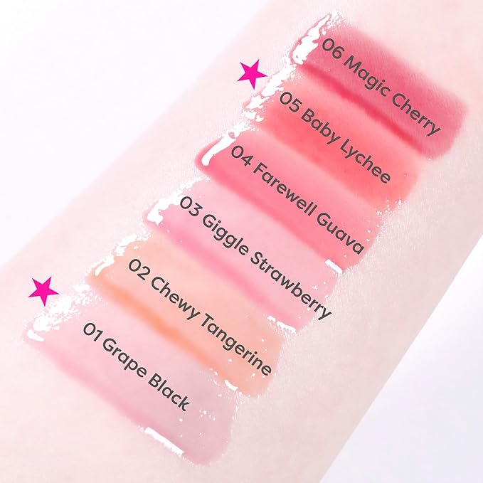 COLORGRAM FRUITY GLASS GLOSS 06 MAGIC CHERRY | Non-Sticky Glossy Lip Tint with Glass-Like Shine | Long-Lasting Hydrating Lip Gloss for Smooth & Plump Lips
