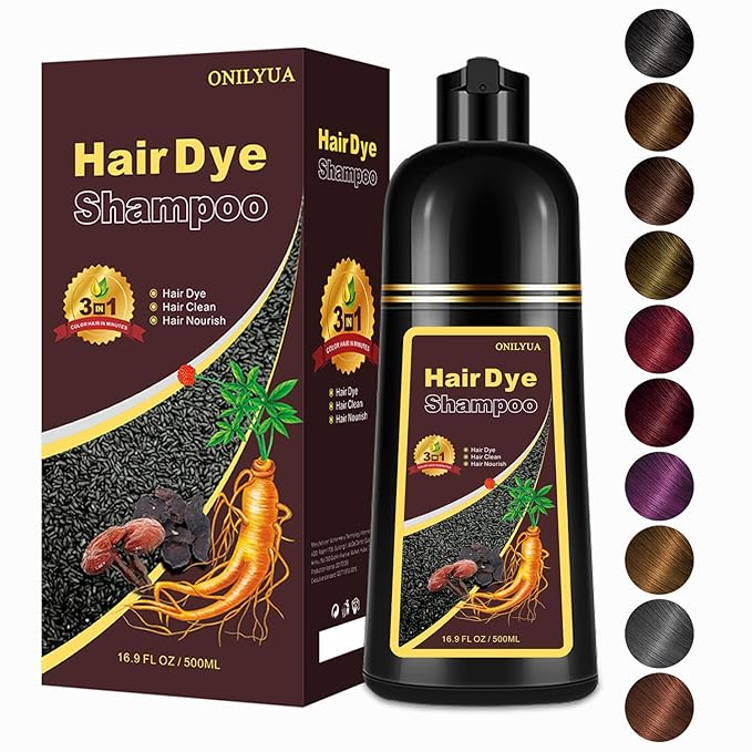 Agthyuve Deep Wine Red Hair Color Shampoo, 16.9 FL Oz, Semi-Permanent, Ammonia-Free, 30 Day Lasting, Gray Hair Coverage