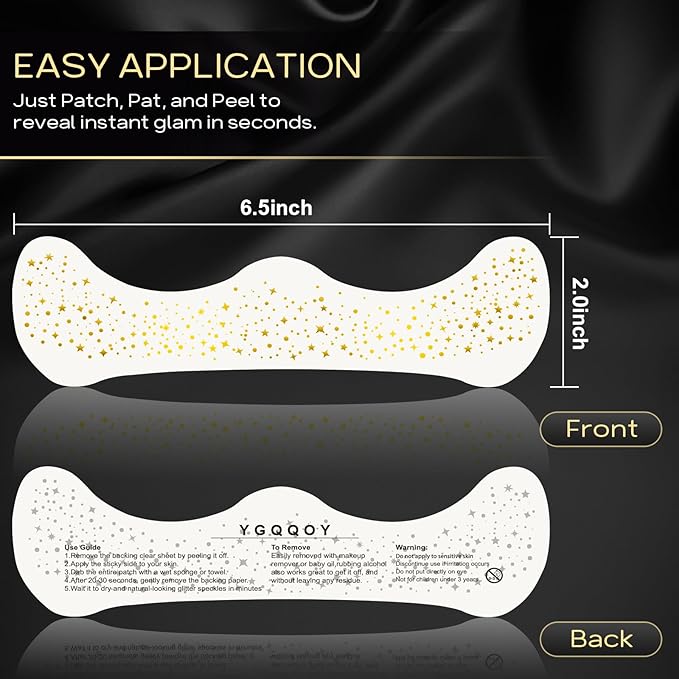 YGQQOY Glitter Freckles Face Tattoo, 20pcs Sparkle Freckles, Gold Face Glitter Speckles