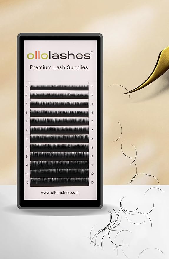 OLLOLASHES Bottom Lash Extension B C J Curl Mix4-10mm 0.03 0.05 0.07 0.10 0.15 thickness Black Color Super Matte Bottom Lash Extensions, Professional Supplies for Lash Techs (Bottom-J-0.05, 5-10mm)