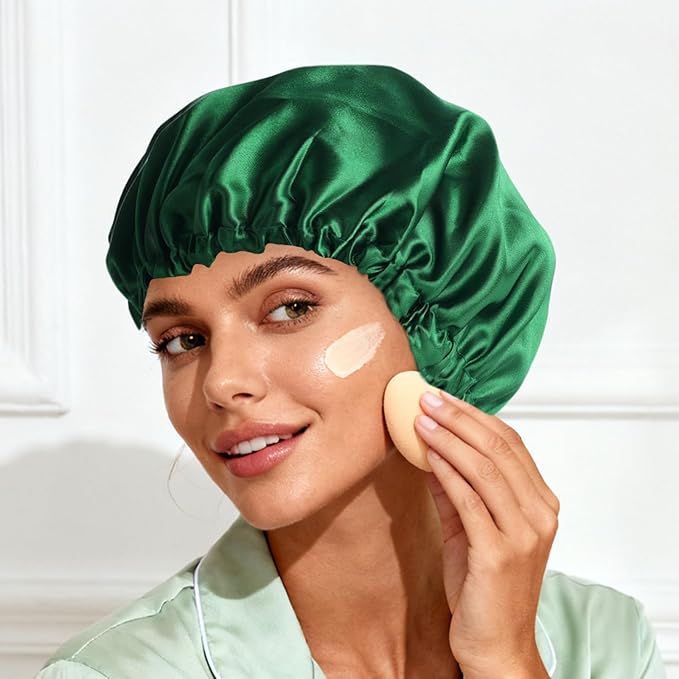 Satin Bonnet Double Layer Silk Bonnet for Sleeping Women Hair Care for Natural Curly