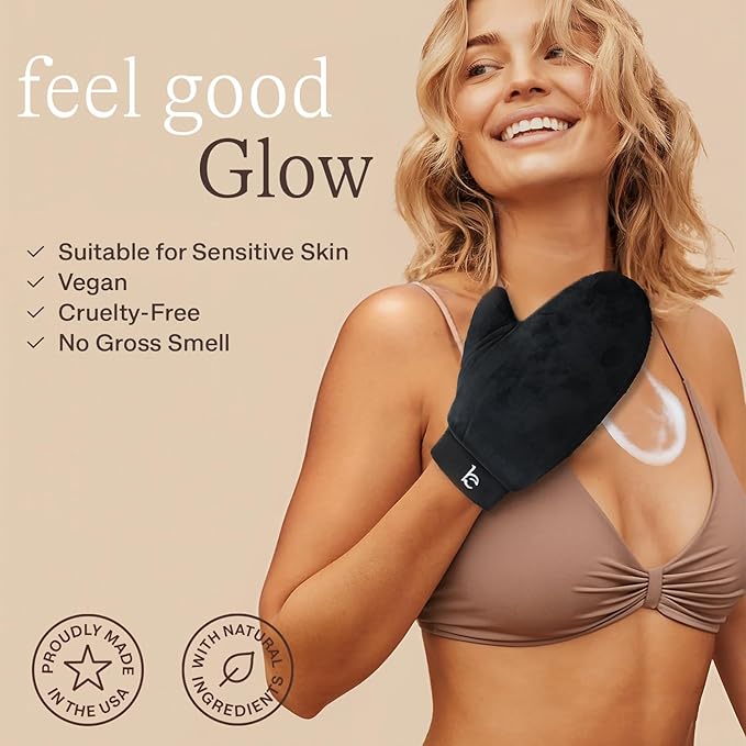 Self Tanner Tanning Mousse Kit - USA Made with Natural & Organic Ingredients, Self Tanner Mousse and Mitt, Tan Kit, Fake Tan Tanning Foam, Fair to Medium, Sunless Tanners Best Sellers