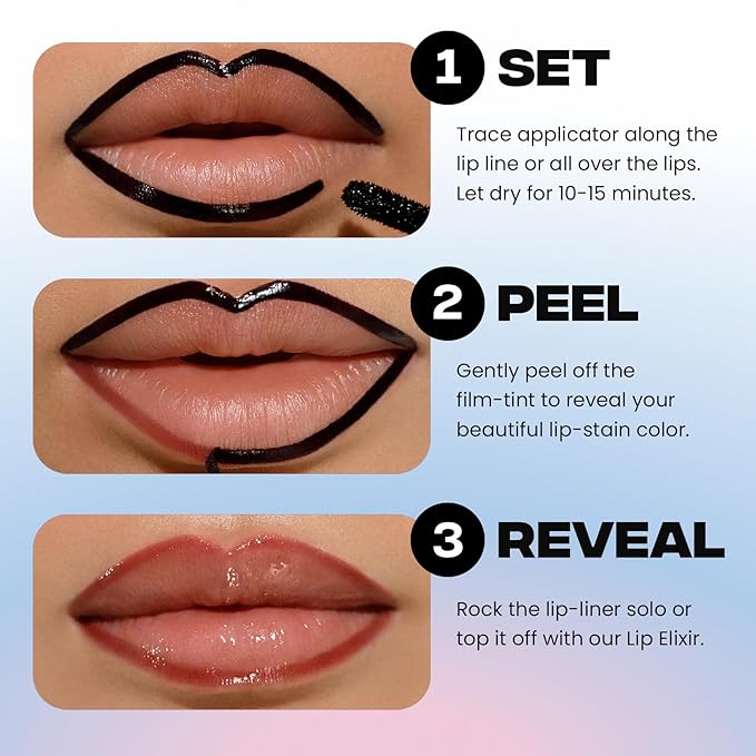 Sacheu Lip Liner STAY-N Peel Off Lip Stain — Long Lasting Waterproof Lip Tint with Hyaluronic Acid & Vitamin E — Transfer Proof Matte Finish, Vegan & Cruelty-Free (COREal)