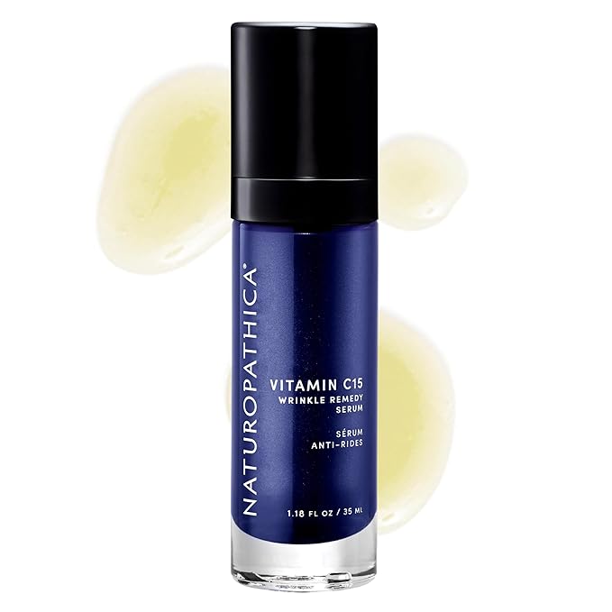 Naturopathica Vitamin C15 Wrinkle Remedy Serum for Face, Moisturizing Serum with Hyaluronic Acid, Anti-Aging Face Serum for Men and Women, 1.18 fl oz