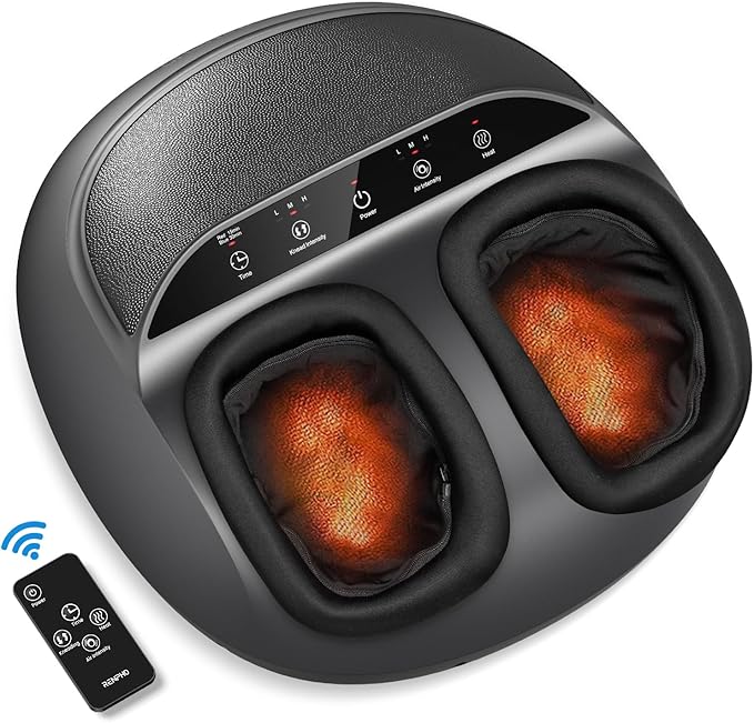 RENPHO Foot Massager Machine with Heat [2026 Upgraded], Shiatsu Foot Massager for Plantar Fasciitis, Birthday Gifts for Women, Cordless Control, FSA Eligible HSA Store Eligible, Up to Size 13, BK