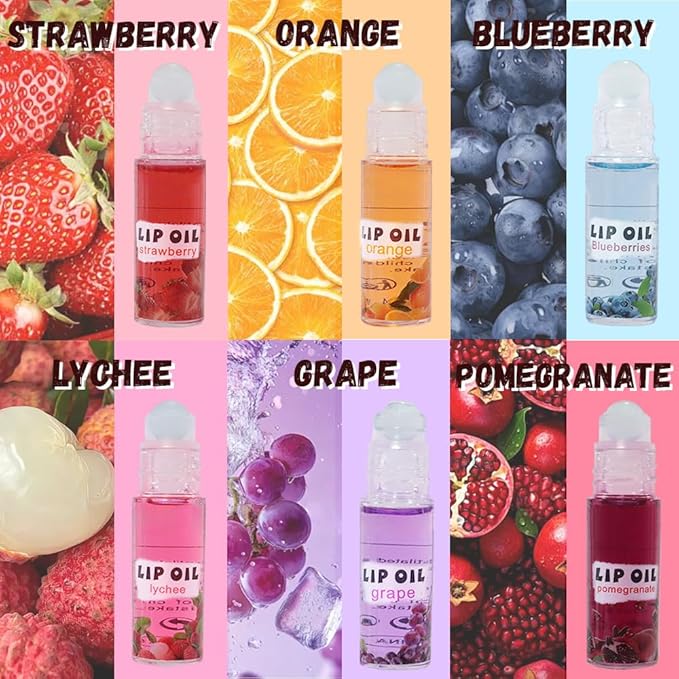 Kaely 12Pcs Mini Roll On Lip Gloss, Fruit Flavored Lipgloss Set Party Favors, Hydrating & Moisturizing Lip Gloss Oil Makeup, Birthday Christmas Gifts, Vegan & Cruelty-Free