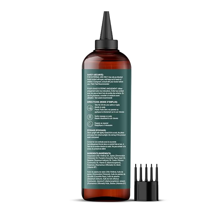 Botanic Hearth Hair Oil for Hair Growth & Hair Relaxer | Strengthening Dry, Frizzy, Damaged Hair & Scalp Treatment | Rosemary & Pumpkin Hair Oil – 6.7 Fl Oz