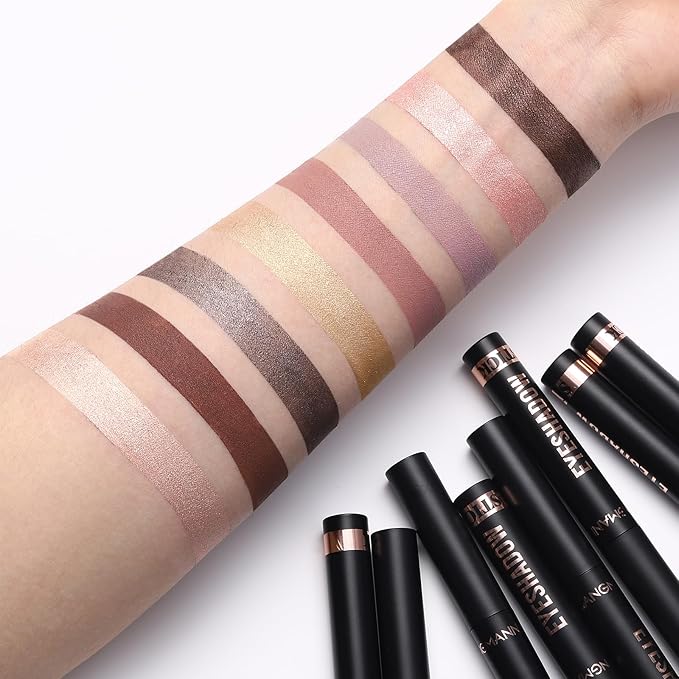 Jolilab Eyeshadow Stick Set, 8 Colors Matte Professional Bright-Colored Contouring and Highlight Eyeshadow Stick, Cream Waterproof Long Lasting High Pigmented Eye Shadow. (8, EYESHADOW B)