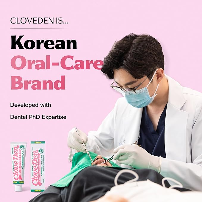 CloveDen Fluoride Free Vegan Whitening Toothpaste – Hydrogen Peroxide Stain Removal, Hydroxyapatite Enamel Support, Gentle Daily Whitening, SLS-Free, Lemon Mint Freshness, 3.52oz / 100g