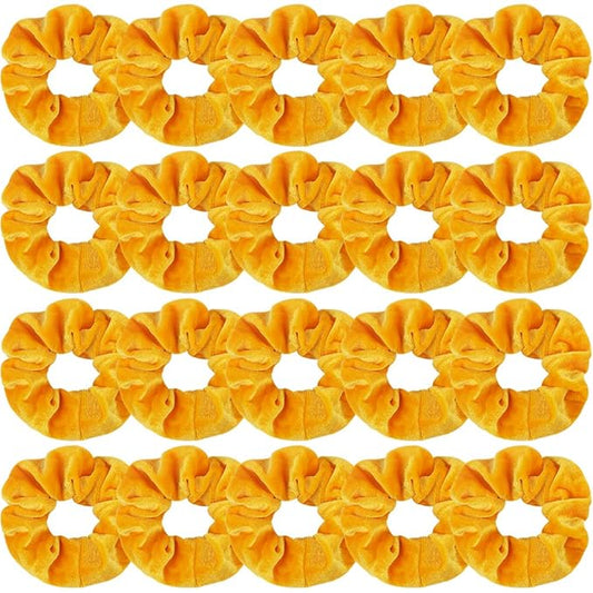 Didder 20 Pcs Hair Scrunchies Solid color Soft Scrunchies Hair Ties Yellow Velvet Scrunchy Elastics Bobbles Ropes Scrunchie Hair Bands for Women Girls