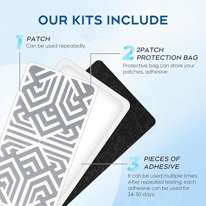 YOAPA Reusable Pain Patch, for Sore Muscle Relief - Pain Relief Patches for Back, Foot, Knee, Neck & More, Easy Adhesive Application, Fast Acting - Includes 1 Patch, 3 Adhesives&1 Carry Case-006