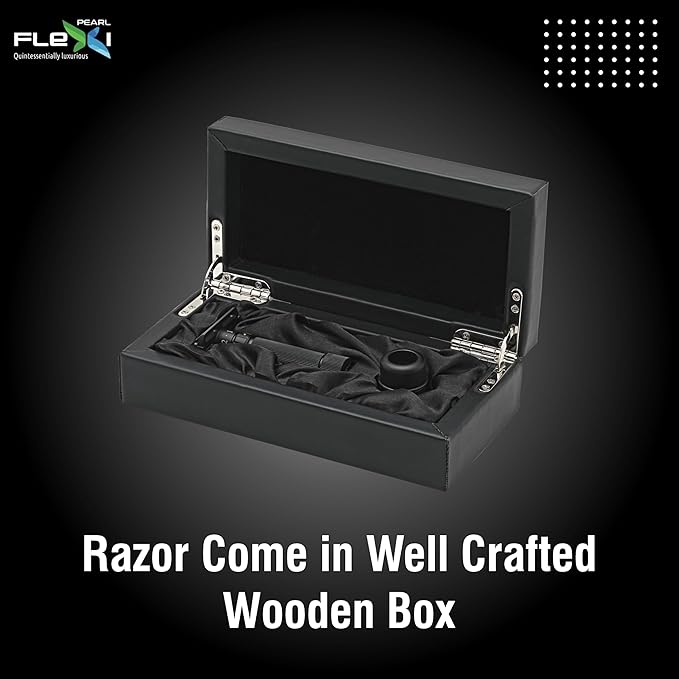 Pearl Flexi Open Comb Adjustable Safety Razor - Made of 100% Brass Metal | Adjustable from 1 to 6 | Men's Shaving Razor for Fathers Day Gift