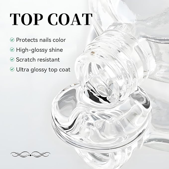 OpenLive 16.5ml Top Coat Clear Nail Polish, Quick Dry High Gloss Shine Large Volume Top Coat, Long Wear and Scratch Resistant for Women Salon DIY Nail Art
